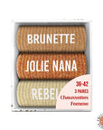 Lot Chaussettes "Brunette/Jolie Nana/Rebelle"