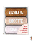 Lot Chaussettes "Bichette/Cocotte/Chaton"