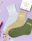 Lot Chaussettes "Aventurière/Rebelle/Sauvage"