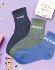 Lot Chaussettes "Rêveuse/Passionnée/Irrésistible"