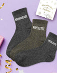 Lot Chaussettes "Bringueuse/Pipelette/Insolente"