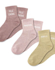 Lot Chaussettes "Fille Chérie/Princesse/Rebelle"